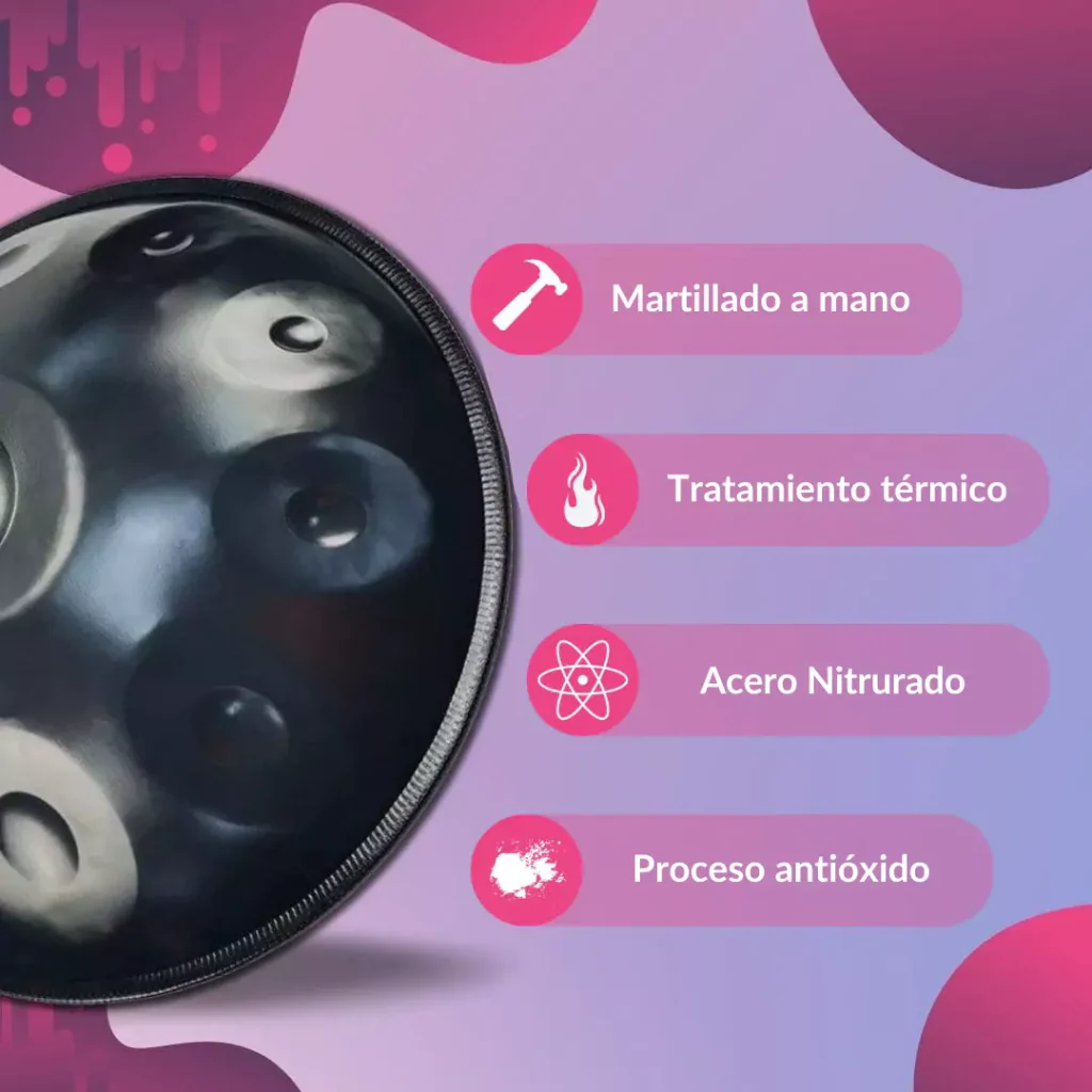 Handpan Negro – 10 Notas – D (Re) Menor
