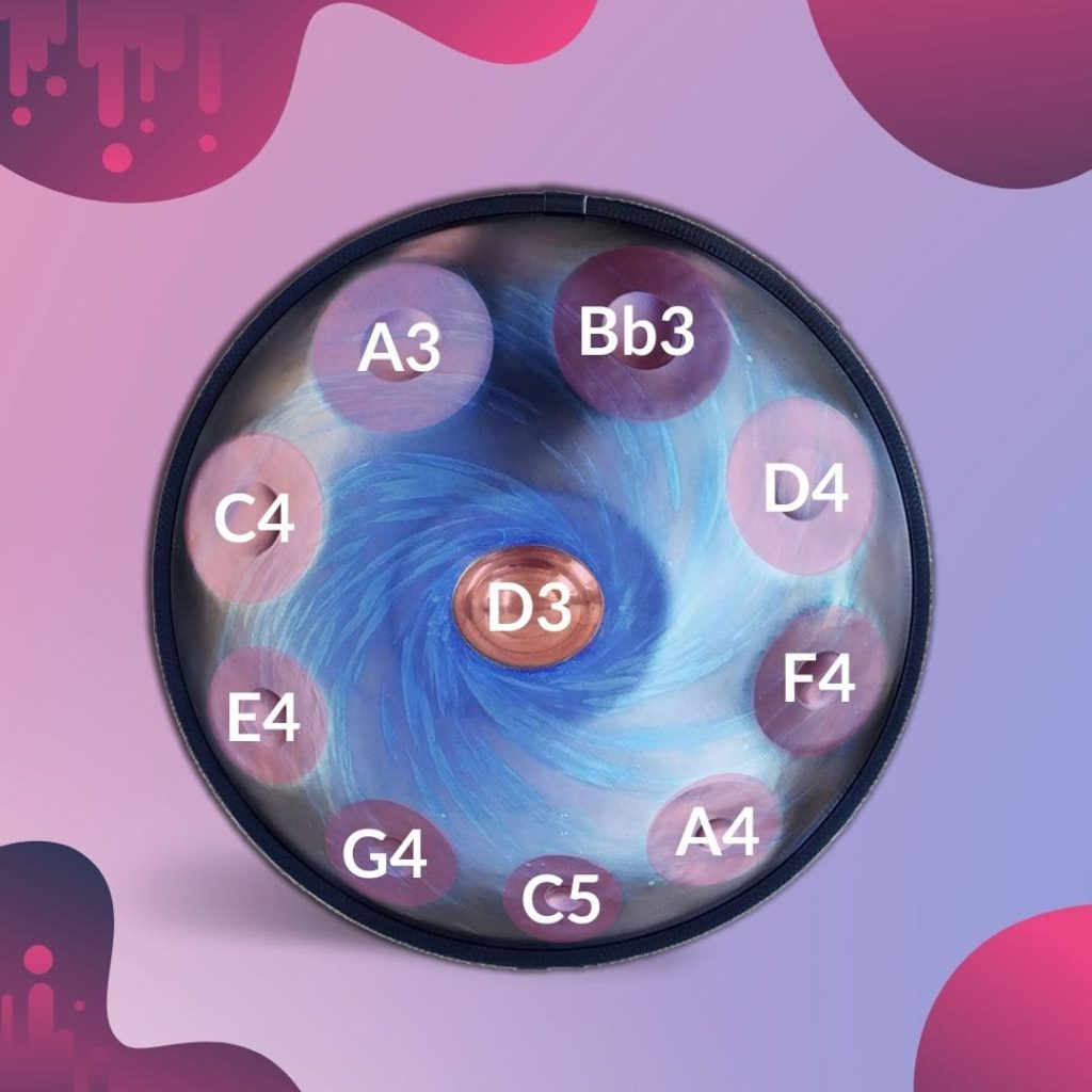 CosmoPan – Vortex Handpan – 10 Notes – D Minor