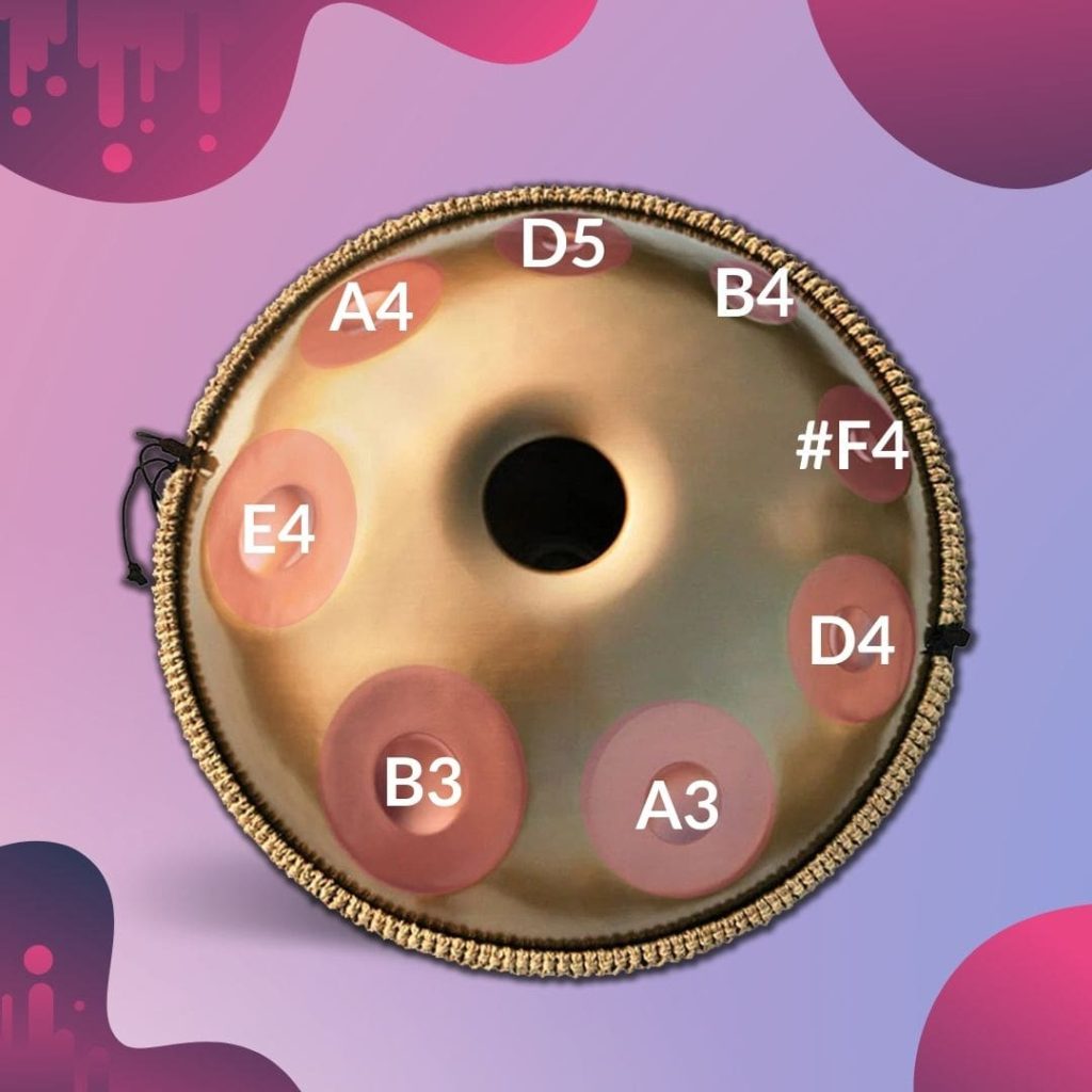 Golden Handpan 17 notes – D Minor Kurd