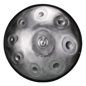  Silver Coloured Handpan – 9 Notes – D Kurd